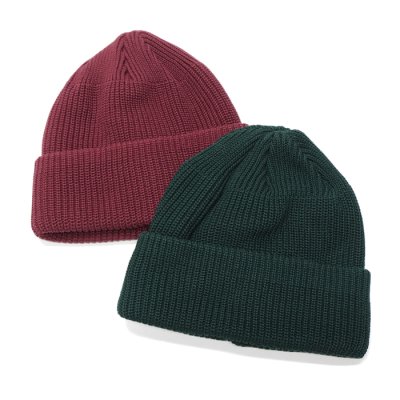 画像1: DECHO（デコー）COTTON KNIT CAP（コットンニットキャップ）/Green（グリーン）・Wine（ワイン）