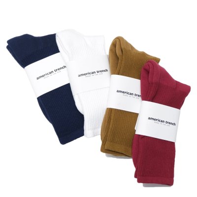 画像1: AMERICAN TRENCH（アメリカントレンチ）MIL-SPEC SPORT SOCKS（ミルスペックスポーツソックス）/Oxblood（オックスブラッド）・Coyote（コヨーテ）・White（ホワイト）・Navy（ネイビー）※メール便発送可※