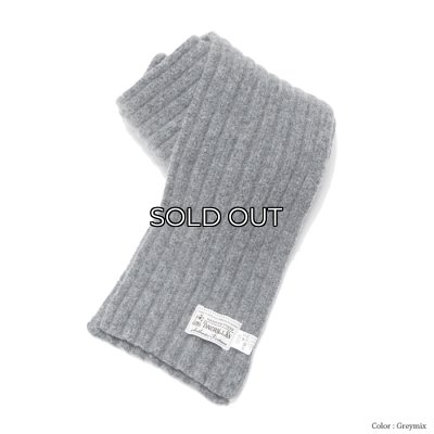 画像3: INVERALLAN（インバーアラン）Rib Knit Scarf（リブ編みマフラー）Lambswool/Navy（ネイビー）・Grey Mix（グレーミックス）