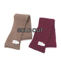 INVERALLAN（インバーアラン）Rib Knit Scarf（リブ編みマフラー）Lambswool/Tobacco（タバコ）・Bordeaux（ボルドー）