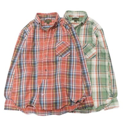 画像1: Nigel Cabourn（ナイジェル・ケーボン）BRITISH OFFICER'S SHIRT TYPE2（ブリティッシュオフィサーズシャツタイプ2）FLANNEL CHECK/Red（レッド）・Green（グリーン）