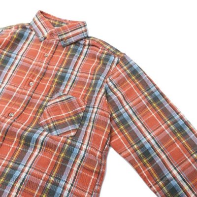 画像7: Nigel Cabourn（ナイジェル・ケーボン）BRITISH OFFICER'S SHIRT TYPE2（ブリティッシュオフィサーズシャツタイプ2）”FLANNEL CHECK" / Red（レッド）・Green（グリーン）