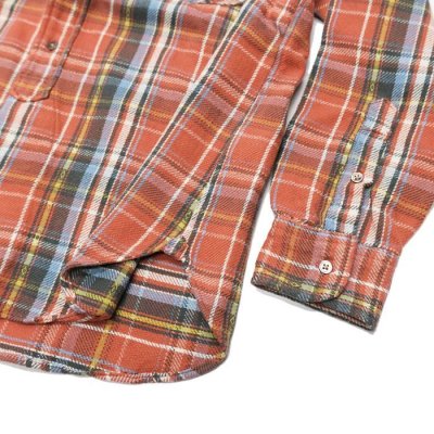 画像8: Nigel Cabourn（ナイジェル・ケーボン）BRITISH OFFICER'S SHIRT TYPE2（ブリティッシュオフィサーズシャツタイプ2）”FLANNEL CHECK" / Red（レッド）・Green（グリーン）