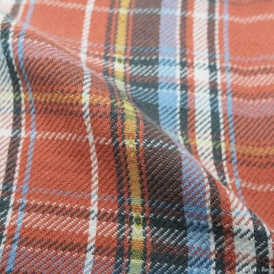 画像10: Nigel Cabourn（ナイジェル・ケーボン）BRITISH OFFICER'S SHIRT TYPE2（ブリティッシュオフィサーズシャツタイプ2）”FLANNEL CHECK" / Red（レッド）・Green（グリーン）