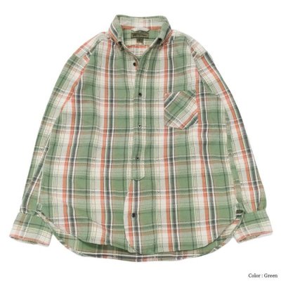 画像4: Nigel Cabourn（ナイジェル・ケーボン）BRITISH OFFICER'S SHIRT TYPE2（ブリティッシュオフィサーズシャツタイプ2）”FLANNEL CHECK" / Red（レッド）・Green（グリーン）