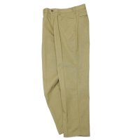 F.O.B FACTORY（エフオービーファクトリー）STA-PREST WIDE TROUSERS（ステイプレストワイドトラウザー）TC VINTAGE STRETCH HOPSACK/Khaki（カーキ）【裾上げ無料】