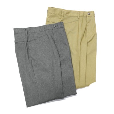 画像8: F.O.B FACTORY（エフオービーファクトリー）STA-PREST WIDE TROUSERS（ステイプレストワイドトラウザー）”TC VINTAGE STRETCH HOPSACK" / Khaki（カーキ）【裾上げ無料】