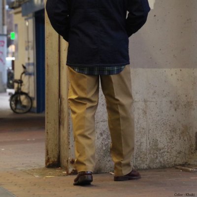 画像11: F.O.B FACTORY（エフオービーファクトリー）STA-PREST WIDE TROUSERS（ステイプレストワイドトラウザー）”TC VINTAGE STRETCH HOPSACK" / Khaki（カーキ）【裾上げ無料】