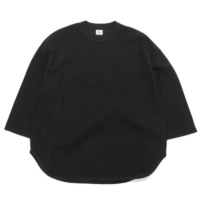 画像1: blurhms ROOTSTOCK（ブラームスルーツストック）Rough&Smooth Thermal Baseball Tee（ラフ&スムースサーマルベースボールTシャツ）/ Black（ブラック）