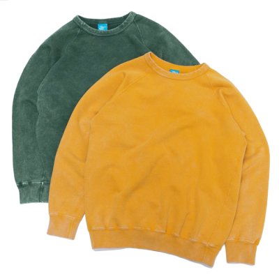 画像1: Good On（グッドオン）Raglan Crew Neck Sweat（ラグランクルーネックスウェット）"Vintage Dye"/Mustard（マスタード）・Dk.Green（ダークグリーン）