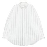 blurhms ROOTSTOCK（ブラームスルーツストック）Button-down Shirt（ボタンダウンシャツ）/White×Black Stripe（ホワイト×ブラックストライプ）