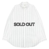 blurhms ROOTSTOCK（ブラームスルーツストック）Button-down Shirt（ボタンダウンシャツ）/White×Black Stripe（ホワイト×ブラックストライプ）※サイズ2(M)のみ
