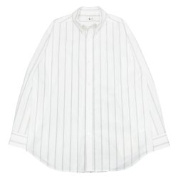 blurhms ROOTSTOCK（ブラームスルーツストック）Button-down Shirt（ボタンダウンシャツ）/White×Black Stripe（ホワイト×ブラックストライプ）※サイズ2(M)のみ