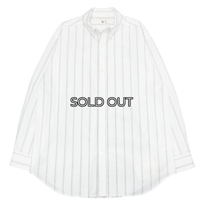 画像1: blurhms ROOTSTOCK（ブラームスルーツストック）Button-down Shirt（ボタンダウンシャツ）/White×Black Stripe（ホワイト×ブラックストライプ）※サイズ2(M)のみ