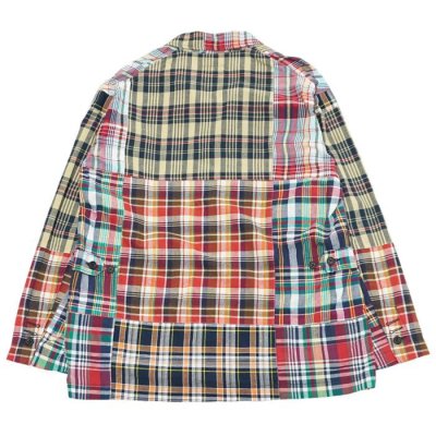 画像2: ENGINEERED GARMENTS（エンジニアードガーメンツ）Loiter Jacket（ロイタージャケット）"Square Patchwork Madras" / Navy（ネイビー）