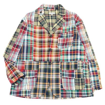 画像1: ENGINEERED GARMENTS（エンジニアードガーメンツ）LOITER JACKET（ロイタージャケット）Square Patchwork Madras/Navy（ネイビー）