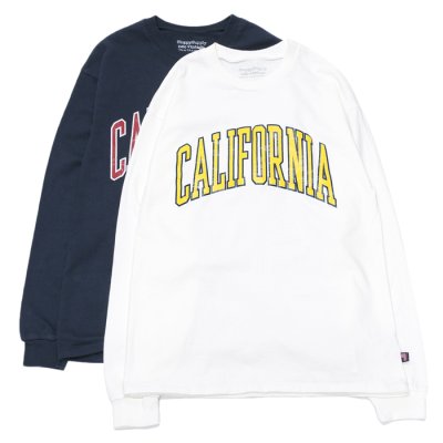 画像1: Sloppy Supply（スラッピーサプライ）Long Sleeve Print Tee（ロングスリーブプリントTシャツ）"CALIFORNIA"/White（ホワイト）・Fade Navy（フェードネイビー）