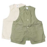 Post O'Alls（ポストオーバーオールズ）DEE Vest（ディー・ベスト）Hemp Cotton Poplin/Natural（ナチュラル）・Sage（セージ）