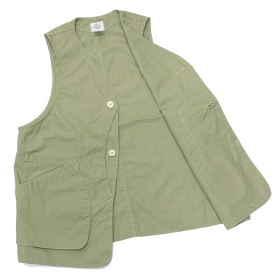 画像3: Post O'Alls（ポストオーバーオールズ）DEE Vest（ディー・ベスト）"Hemp Cotton Poplin" / Sage（セージ）※Mサイズのみ
