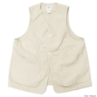画像2: Post O'Alls（ポストオーバーオールズ）DEE Vest（ディー・ベスト）Hemp Cotton Poplin/Natural（ナチュラル）・Sage（セージ）
