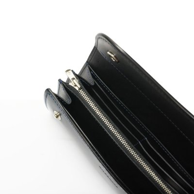 画像5: WILD SWANS(ワイルドスワンズ)WAVE(ウェイブ)ロングウォレット/ネイビー"シェルコードバン"×ブラック"イングリッシュブライドル"