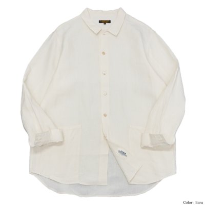 画像2: *A VONTADE（アボンタージ）Gardener Apron Shirts（ガーデナーエプロンシャツ）"Highcount Linen Chambray" / Ecru（エクリュ）・Black（ブラック）
