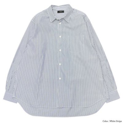 画像2: alvana（アルヴァナ）WIDE REGULAR SHIRTS（ワイドレギュラーシャツ）/ White Stripe（ホワイトストライプ）・Navy Stripe（ネイビーストライプ）