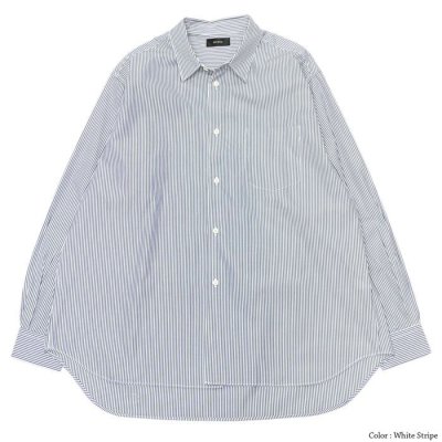 画像2: alvana（アルヴァナ）WIDE REGULAR SHIRTS（ワイドレギュラーシャツ）/White Stripe（ホワイトストライプ）・Navy Stripe（ネイビーストライプ）