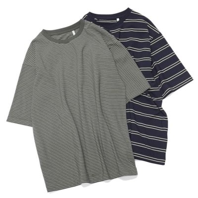 画像1: KAPTAIN SUNSHINE（キャプテンサンシャイン）Hard Twisted Border Jersey SS Tee（ハードツイステッドボーダージャージーショートスリーブTee）HARD TWISTED COTTON BORDER JERSEY/Navy Border（ネイビーボーダー）・Ink Black Border（インクブラックボーダー）