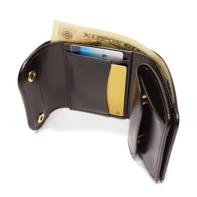 画像7: WILD SWANS(ワイルドスワンズ)ENO(イーノ)ミニ3つ折りウォレット"サドルプルアップ"/Choco(チョコ)