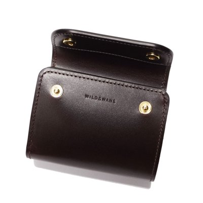 画像4: WILD SWANS(ワイルドスワンズ)ENO(イーノ)ミニ3つ折りウォレット"サドルプルアップ"/Choco(チョコ)