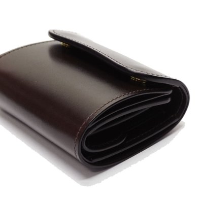 画像3: WILD SWANS(ワイルドスワンズ)ENO(イーノ)ミニ3つ折りウォレット"サドルプルアップ"/Choco(チョコ)