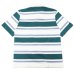 画像2: BARBARIAN（バーバリアン）Light Weight Rugby Collar Shirt S/S（ライトウェイト ラグビーカラーシャツS/S）”3COLOUR STRIPES" / Teal×White×Columbia（ティール×ホワイト×コロンビア） (2)