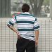画像9: BARBARIAN（バーバリアン）Light Weight Rugby Collar Shirt S/S（ライトウェイト ラグビーカラーシャツS/S）”3COLOUR STRIPES" / Teal×White×Columbia（ティール×ホワイト×コロンビア）