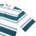 画像4: BARBARIAN（バーバリアン）Light Weight Rugby Collar Shirt S/S（ライトウェイト ラグビーカラーシャツS/S）”3COLOUR STRIPES" / Teal×White×Columbia（ティール×ホワイト×コロンビア）