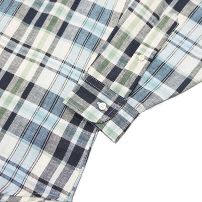 画像6: INDIVIDUALIZED SHIRTS（インディビジュアライズドシャツ）CABANA SHIRT（カバナシャツ）"COTTON LINEN" / Navy Plaid（ネイビー系チェック）