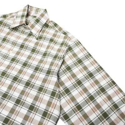 画像5: INDIVIDUALIZED SHIRTS（インディビジュアライズドシャツ）CABANA SHIRT（カバナシャツ）"COTTON LINEN" / Green Plaid（グリーン系チェック）