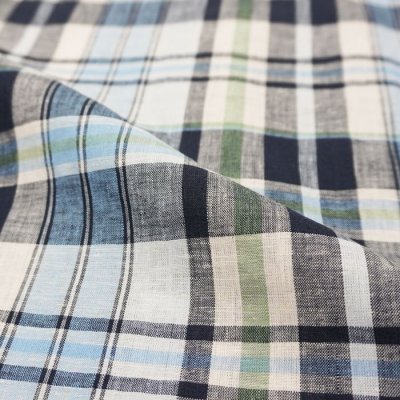 画像8: INDIVIDUALIZED SHIRTS（インディビジュアライズドシャツ）CABANA SHIRT（カバナシャツ）"COTTON LINEN" / Navy Plaid（ネイビー系チェック）