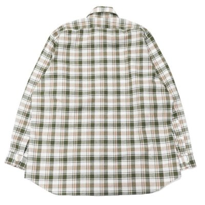 画像2: INDIVIDUALIZED SHIRTS（インディビジュアライズドシャツ）CABANA SHIRT（カバナシャツ）"COTTON LINEN"/Green Plaid（グリーン系チェック）