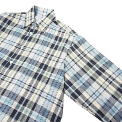 画像5: INDIVIDUALIZED SHIRTS（インディビジュアライズドシャツ）CABANA SHIRT（カバナシャツ）"COTTON LINEN" / Navy Plaid（ネイビー系チェック）