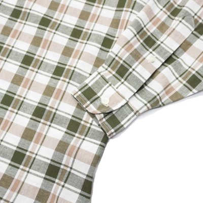 画像6: INDIVIDUALIZED SHIRTS（インディビジュアライズドシャツ）CABANA SHIRT（カバナシャツ）"COTTON LINEN" / Green Plaid（グリーン系チェック）