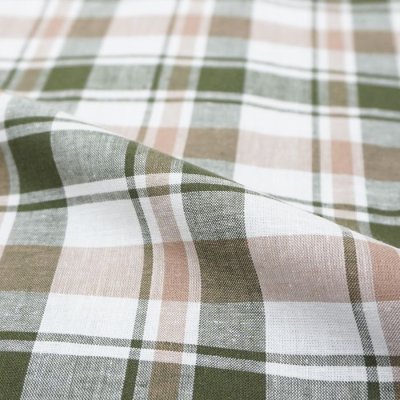画像8: INDIVIDUALIZED SHIRTS（インディビジュアライズドシャツ）CABANA SHIRT（カバナシャツ）"COTTON LINEN" / Green Plaid（グリーン系チェック）