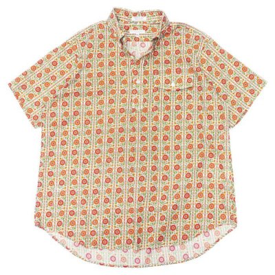 画像1: ENGINEERED GARMENTS（エンジニアードガーメンツ）Popover BD Shirt（ポップオーバーボタンダウンシャツ）"Cotton Floral Lawn" / Orange×Green（グリーン×オレンジ）