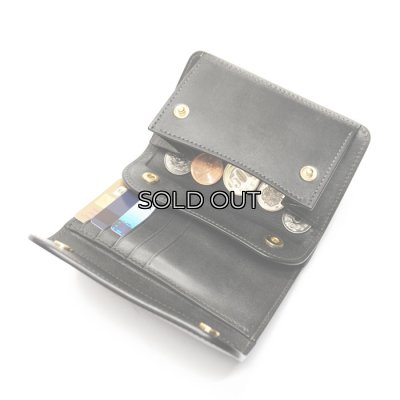 画像7: WILD SWANS（ワイルドスワンズ）BYRNE（バーン）3つ折りウォレット"フルグレインブライドル"/Black（ブラック）