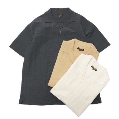 画像1: A VONTADE（アボンタージ）Open Collar Shirts（オープンカラーシャツ）Cotton Linen Chambray/Ecru（エクリュ）・Beige（ベージュ）・Sumi（スミクロ）