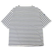 SAINT JAMES（セントジェームス）TEE LOOSE（五分袖ドロップショルダー）/ECRU×MARINE（キナリ×マリン）