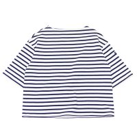 SAINT JAMES（セントジェームス）TEE LOOSE（五分袖ドロップショルダー）"Women” / NEIGE×MARINE（ホワイト×マリン）