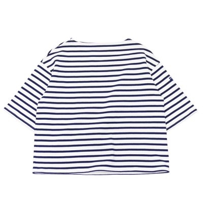 画像1: SAINT JAMES（セントジェームス）TEE LOOSE（五分袖ドロップショルダー）"Women” / NEIGE×MARINE（ホワイト×マリン）