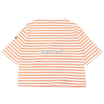 画像2: SAINT JAMES（セントジェームス）TEE LOOSE（五分袖ドロップショルダー）"Women” / NEIGE×ORANGE FLUO（ホワイト×ネオンオレンジ）