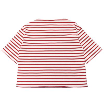 画像2: SAINT JAMES（セントジェームス）TEE LOOSE（五分袖ドロップショルダー）"Women” / NEIGE×TULIPE（ホワイト×レッド）